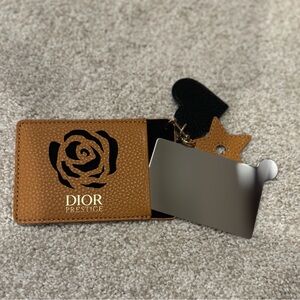Dior Prestige Tan Card Holder with Floral Cutout
